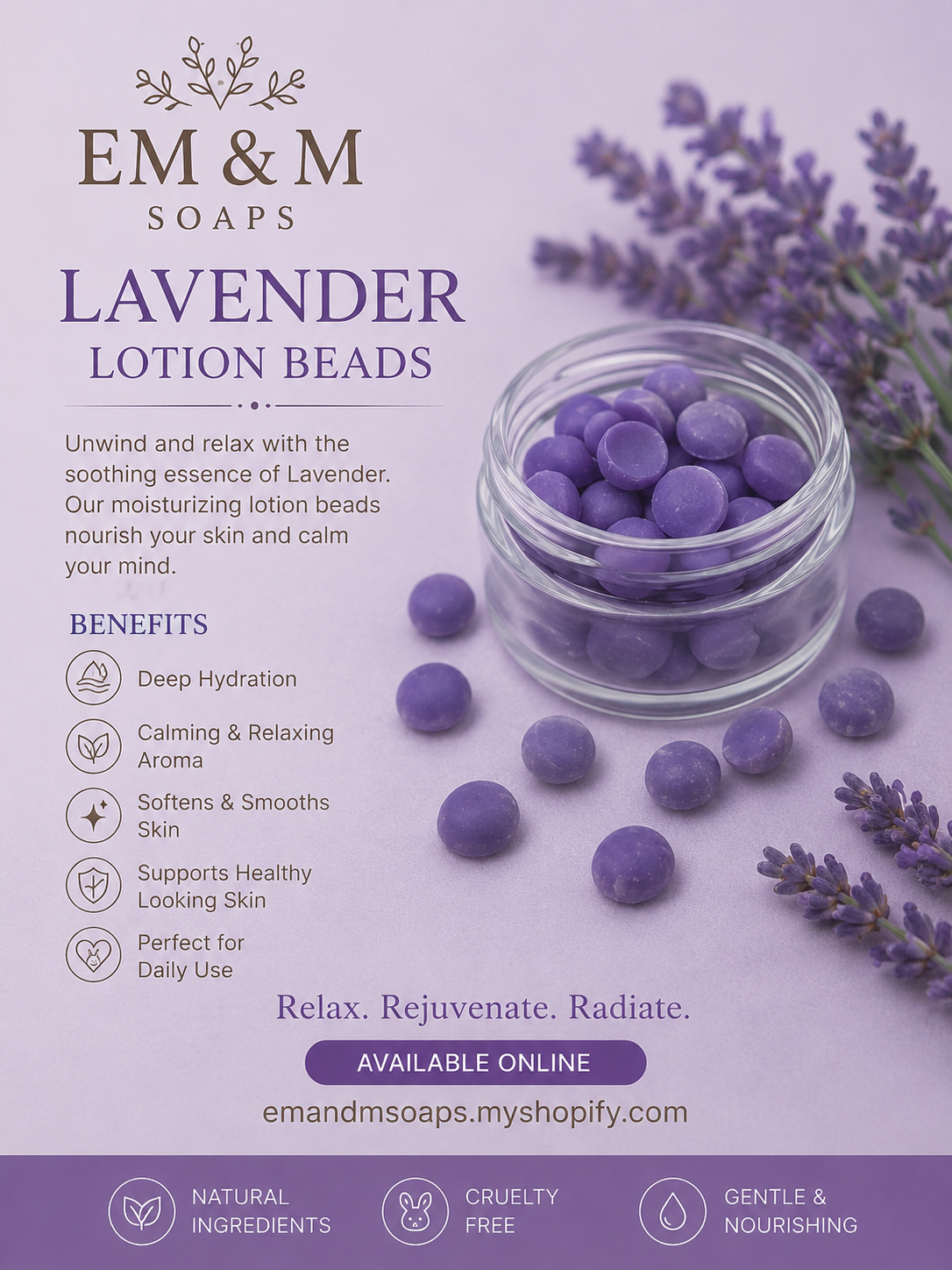 Lavender Lotion Beads