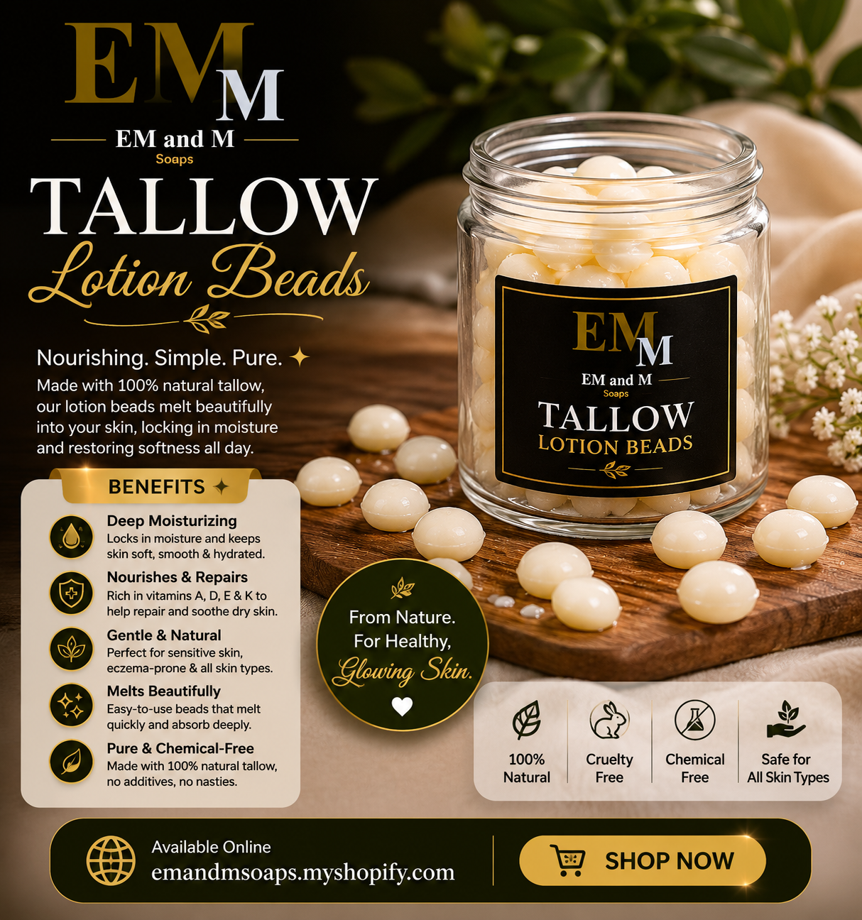 Tallow Lotion Beads