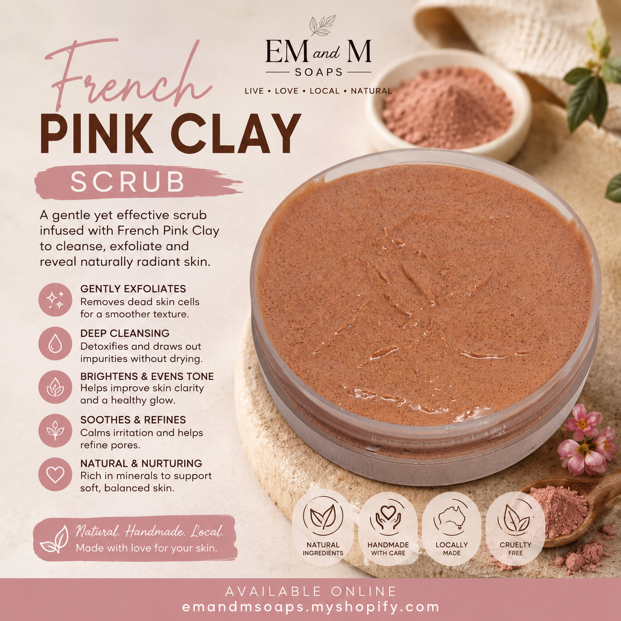 Pink French Clay Scrub