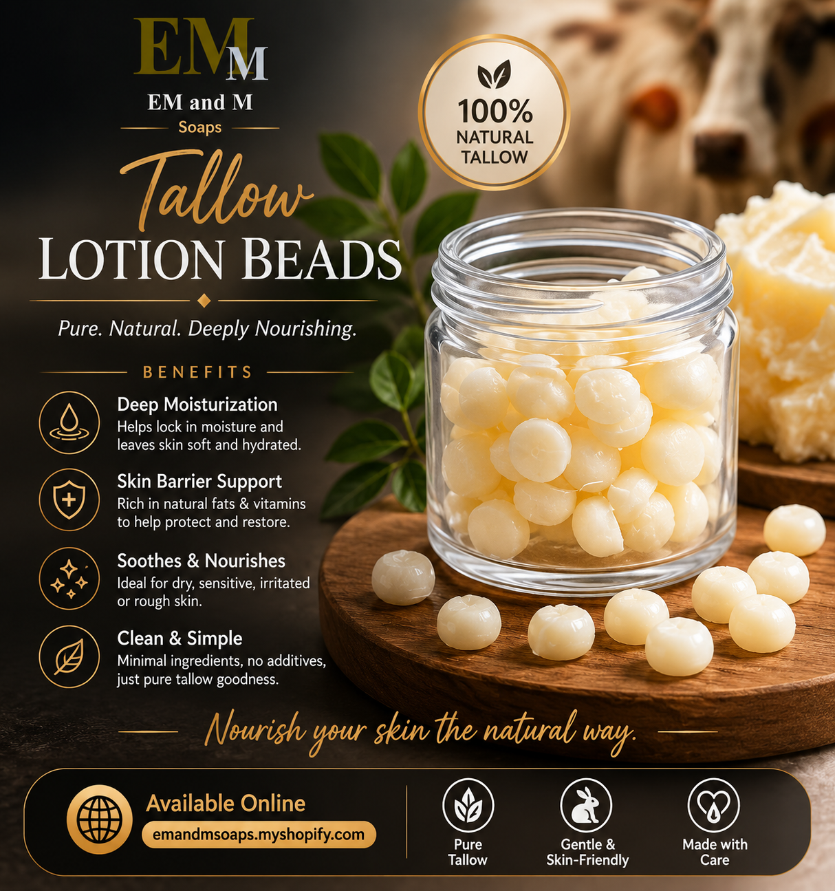 Tallow Lotion Beads